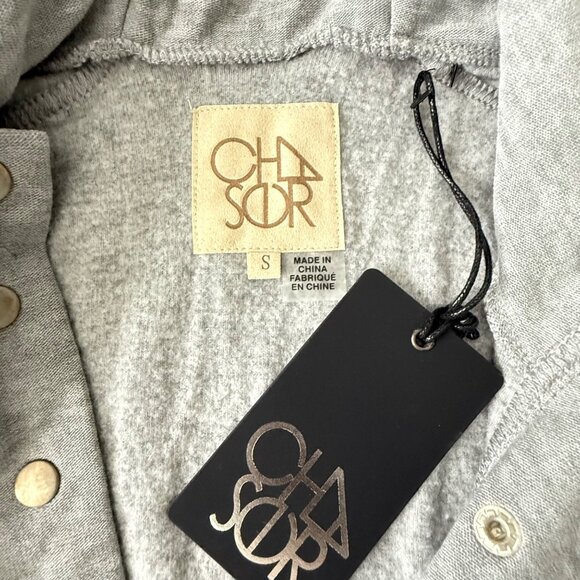 Chasor Womens Heather Gray Snap Button Long Hoodie Jacket Size S - Picture 4 of 9